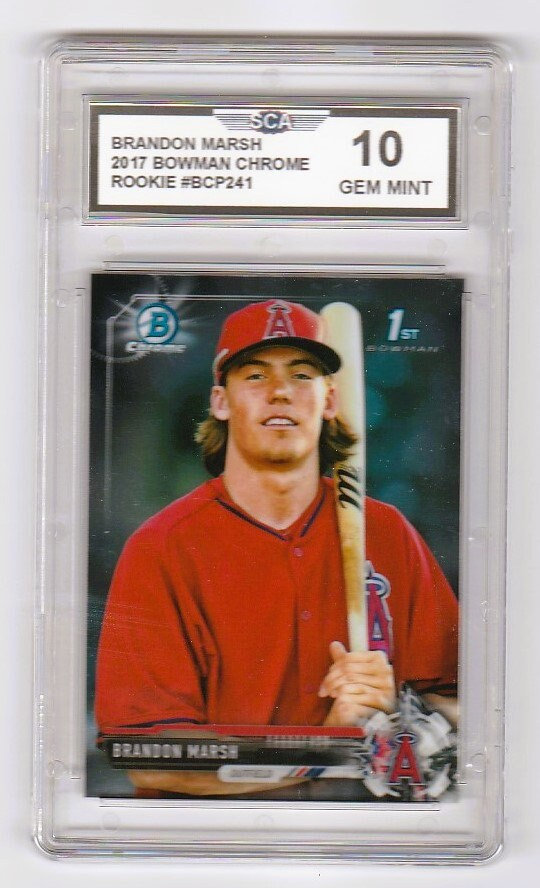 BRANDON MARSH 2017 BOWMAN Chrome Rookie Card Philadelphia Phillies