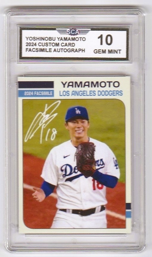 Yoshinobu Yamamoto 記念フレームアート 2024 Topps Museum Collection - Yoshinobu Yamamoto #9 Blue Topaz