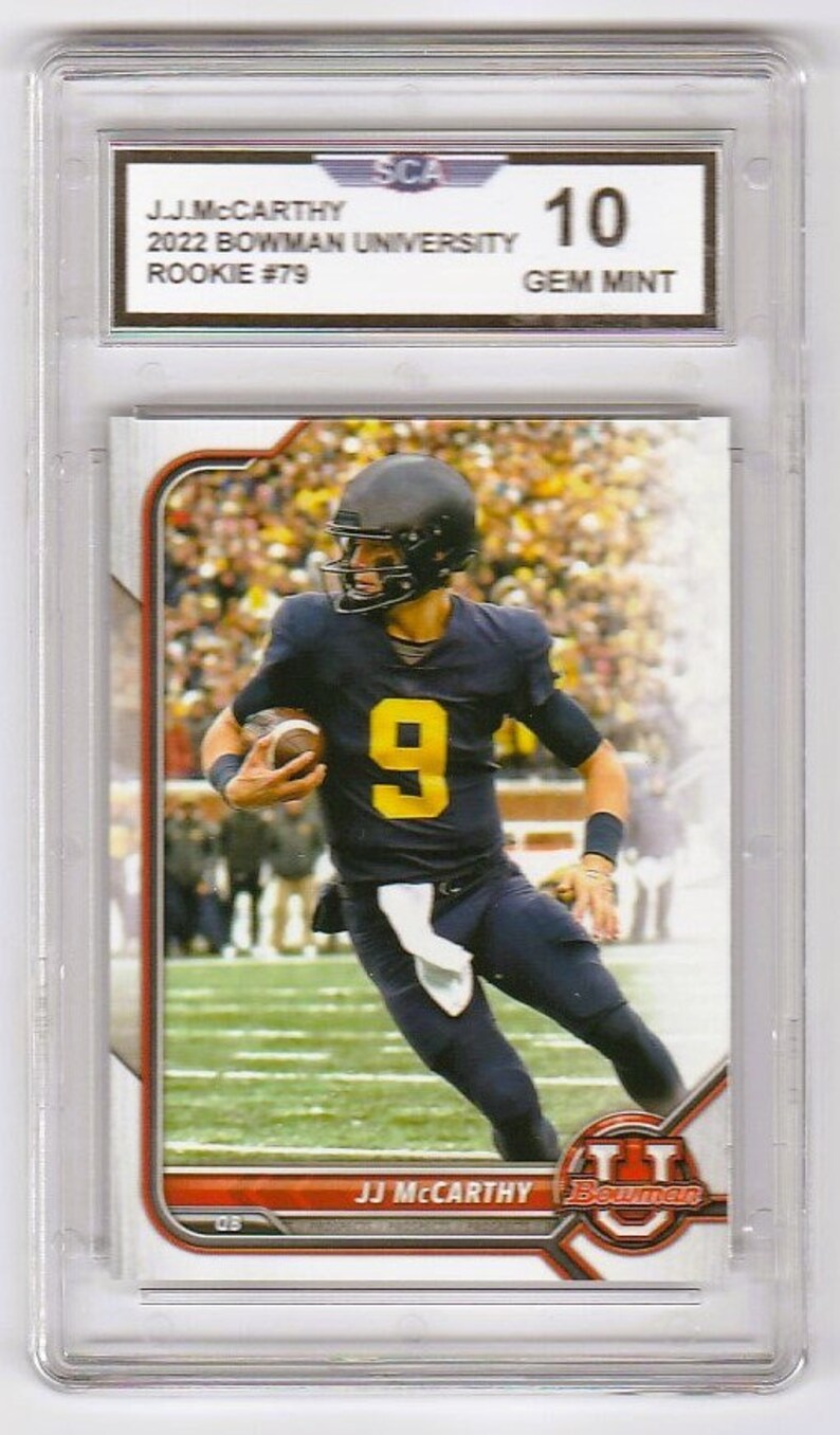 J.j.mccarthy 2022 BOWMAN University Rookie Card Michigan Etsy