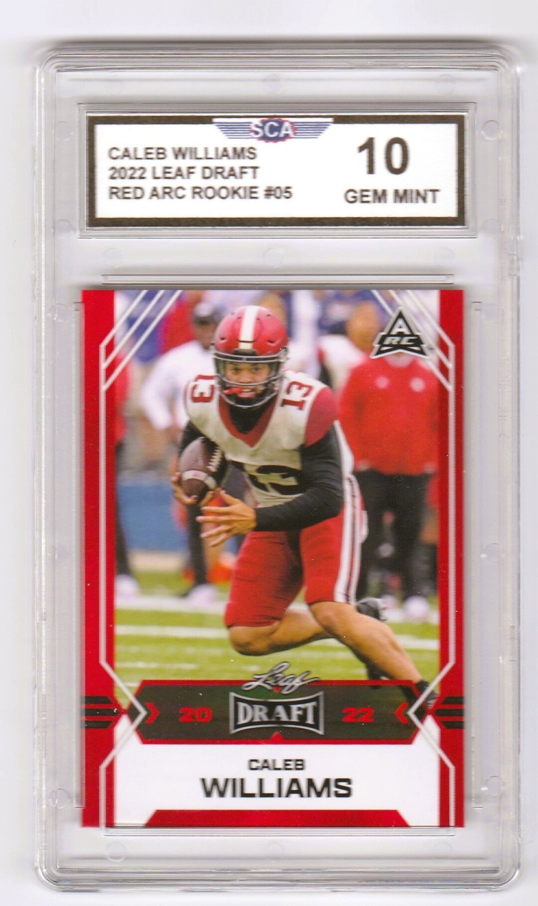 CALEB WILLIAMS 2022 LEAF Draft Arc Red Rookie -  Canada