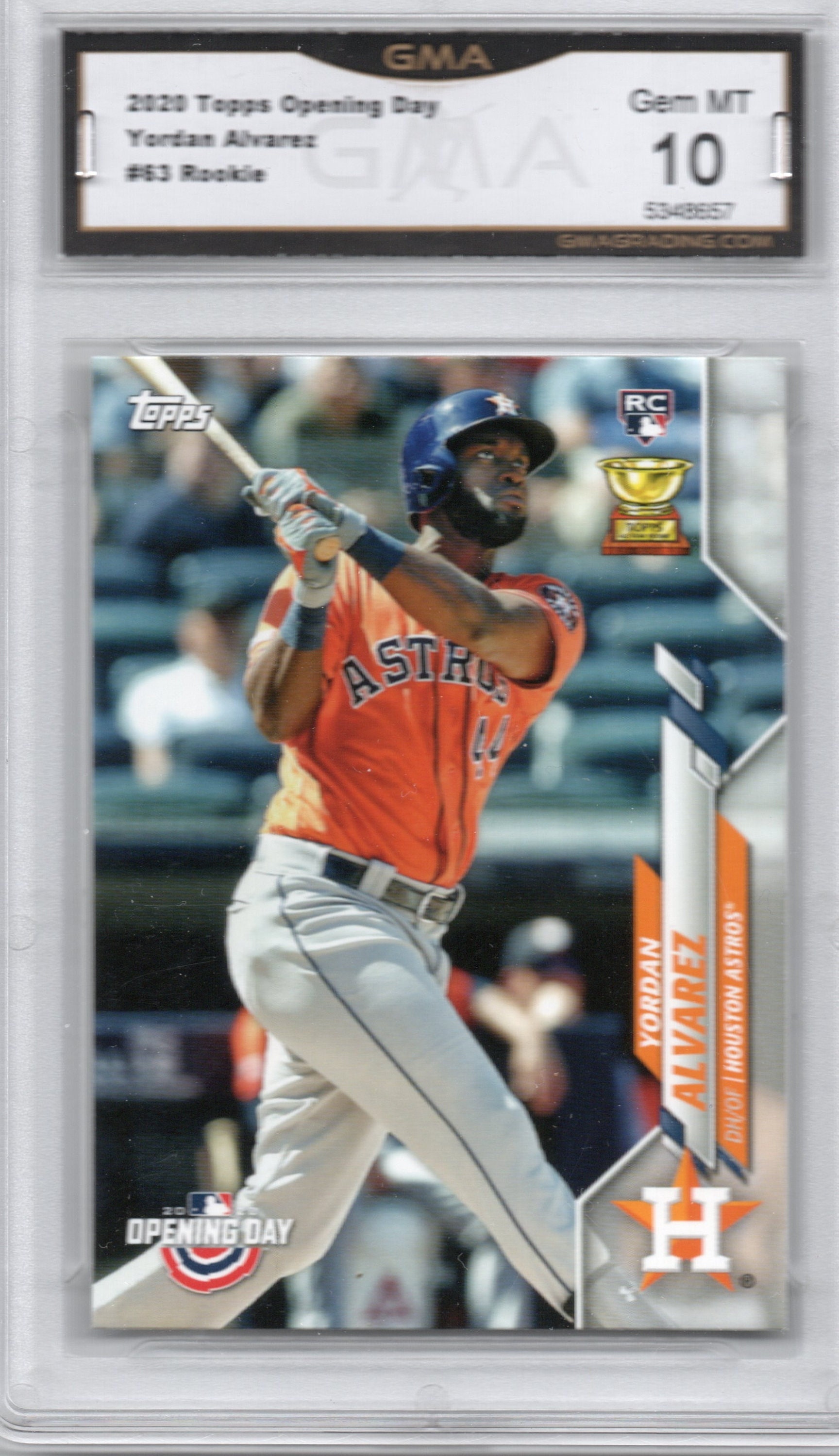 YORDAN ALVAREZ 2020 TOPPS opening day rookie card #63