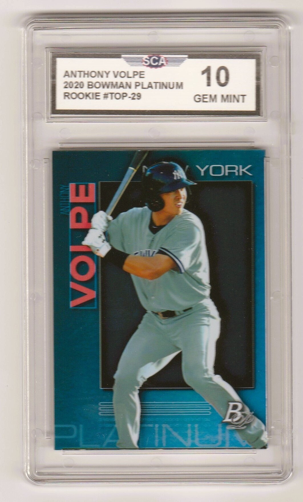 PSA 10 Gem Mint Anthony Volpe 2020 Bowman Chrome Rookie Card - Yankees RC #BCP-139