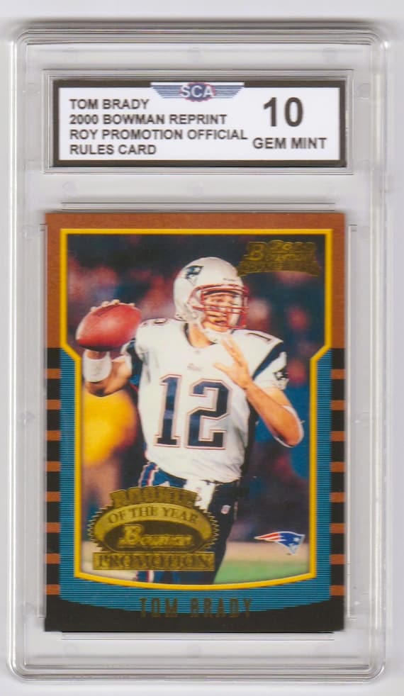 TOM BRADY 2000 Bowman REPRINT Roy Official Rules Card Promotion