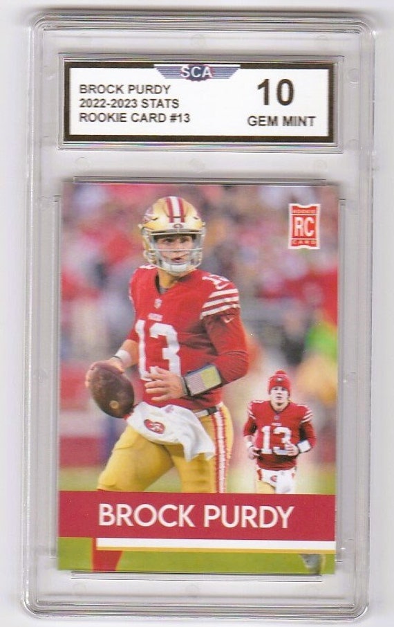 graded brock purdy rookie card San Francisco 49ers Quarterback, 2022 Hot Shot Prospects NFL Football HIDDEN PSA 10 BROCK PURDY PANINI