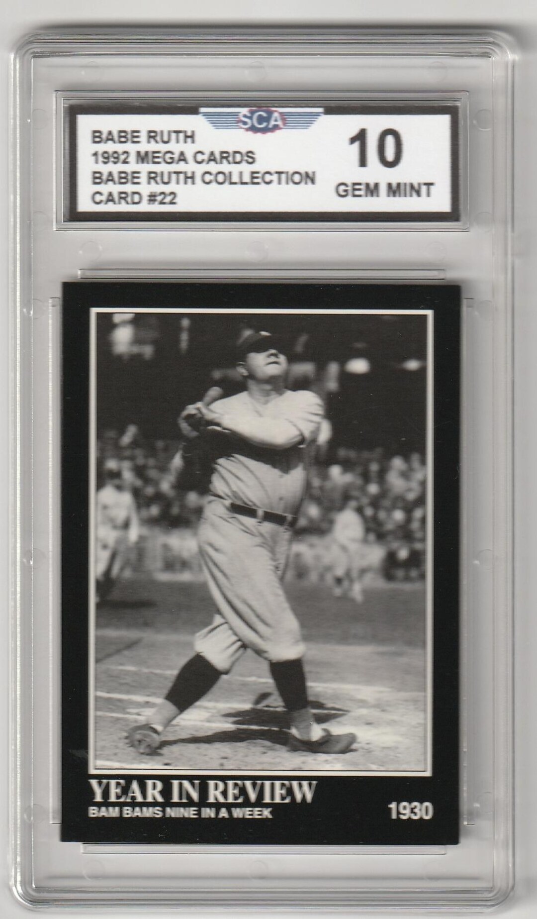 BABE RUTH 1992 MEGACARDS Babe Ruth Collection Card #22 New York Yankees ...