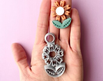 Clay cutter | flower shape cutter for polymer clay and ceramics | folk earrings tools and supplies | boho clay cutter | clay jewlery stamp