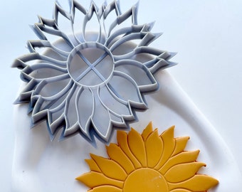 Sunflower clay cutter | trinket dish polymer clay shape cutter | large clay cutter | embossing clay cutter | wall hanging shape cutter