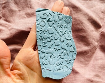 Organic shapes texture mat for polymer clay | abstract impression sheet | metal clay | earring tools | TOCT-10