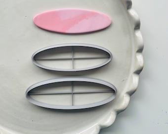 Clay cutter | Oval barrette shape cutter | Polymer Clay Tool | Ellipse Hairclip Cutter | jewelry Making Cutter | clay stamp