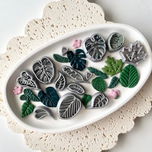 Lerformskärare | lövformskärare för polymerlera | lövform för ler | lerverktyg | tillbehör till blomlerörhängen | trädgårdsformskärare