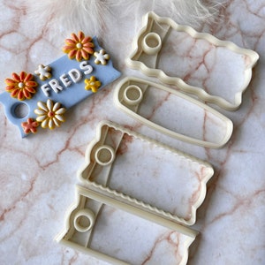Clay cutter | Stanley cup tag shape cutter for polymer clay | Tumbler tag shape cutter | clay mould |  clay stamp | name tag | 2 sizes