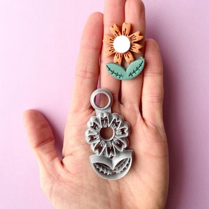 Clay cutter | flower shape cutter for polymer clay and ceramics | folk earrings tools and supplies | boho clay cutter | clay jewlery stamp