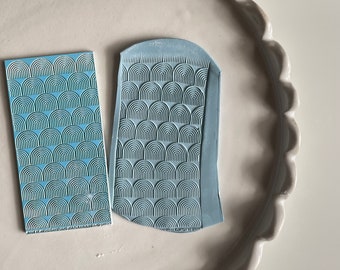 Polymer clay texture mat | art deco rainbow arches texture sheet | impression stamp | jewelry tools | metal clay |  5cm x10cm