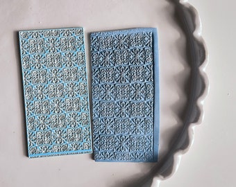 Polymer clay texture mat | Moroccan tiles texture sheet | impression sheet | jewelry tools | metalclay | pottery ceramic mold | SICILY