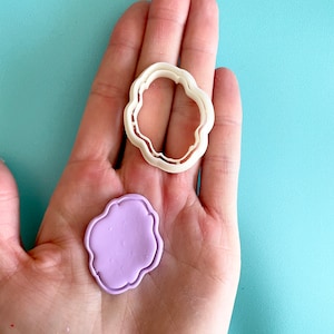 Frame shape cutter for polymer clay | edged medallion vintage embossing cut out for earrings & jewellery | sharp clay cutter  | MEDALLION 1