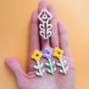 Polymer clay shape cutter | spring flower scandi botanical floral earring mould | ceramic pottery cookie cutter | SCANDI FLOWER