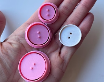 Clay cutters | button shape cutter for polymer clay and metal clay | mold to make buttons with clay | 3 sizes | debossing cutter