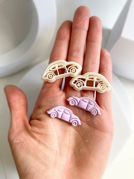 Car Clay Cutter, Polymer Clay Earrings Cutters, Beetle Car Handmade Earrings,  Embossing Clay Cutter, Retro Clay Cutter, Polymer Clay Tools 