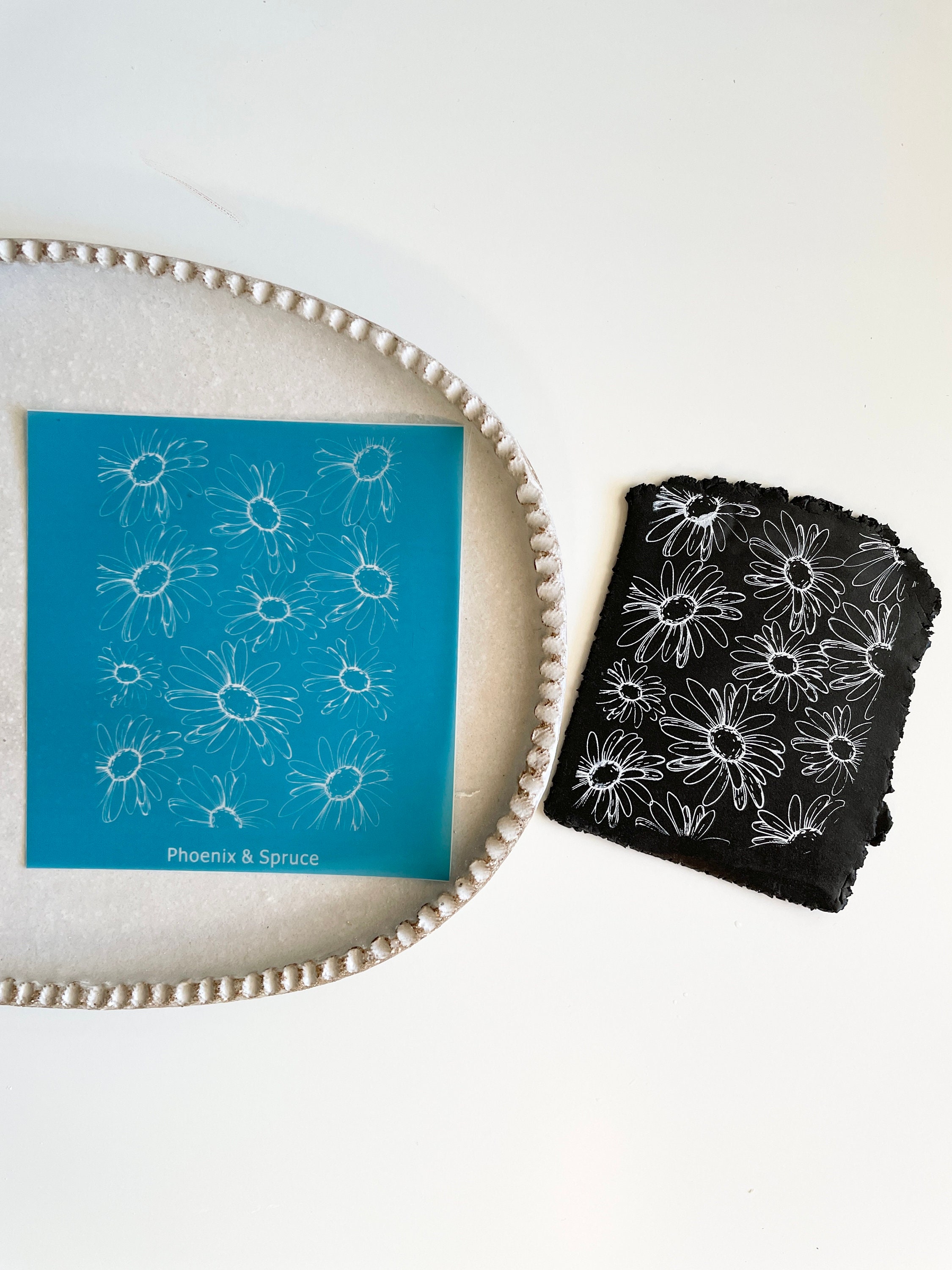 Silk Screen for Polymer Clay | Dandelions Daisies Flowers