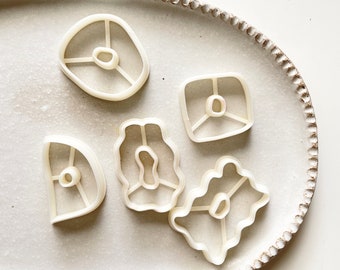 Polymer clay shape cutter set | donut doughnut abstract organic shape cutter | irregular shape cutters  | earring mold | DONUT CUTTERS
