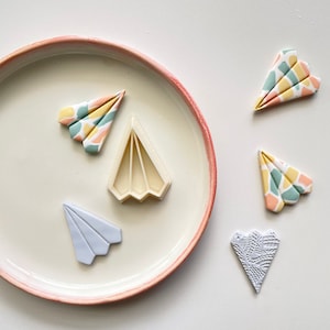 Polymer clay shape cutter | embossing cutter | cookie cutter | metal clay | air dry clay pottery supplies | handmade earrings | PAPER PLANE