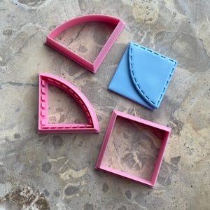 Set di tagliapasta per argilla/tagliapasta per segnalibri per argilla polimerica e ceramica/set di 2 tagliapasta a specchio/timbro per argilla/stampo per segnalibri angolari