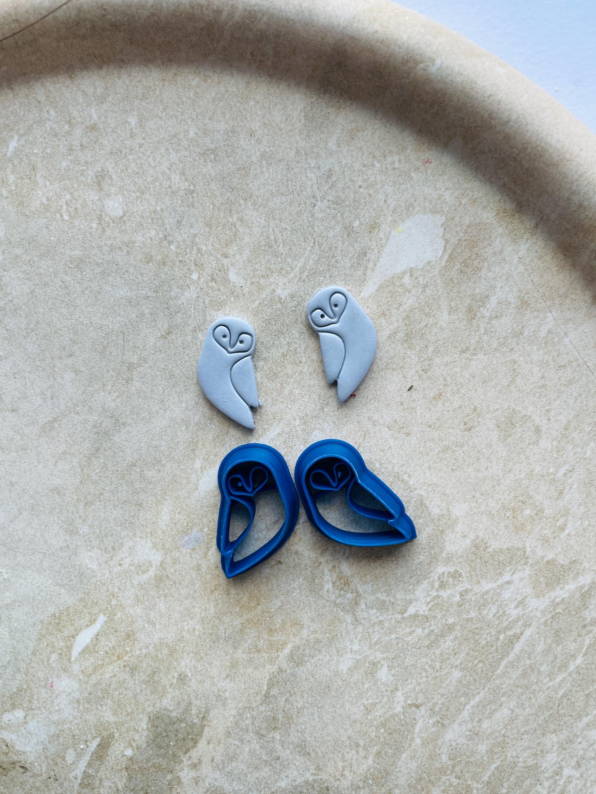 Clay cutter | owl shape cutter for polymer clay and ceramics | woodland earrings and jewelry tools and supplies | clay cutter | 30mm