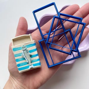 Clay cutter to make a match box with polymer clay, ceramics or air dry clay| clay tools and supplies | box shape cutter | 2 sizes