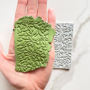 Polymer clay texture mat | full leaves standard size impression sheet | botanical pattern | metalclay ceramic clay earrings| FULL LEAVES MAT