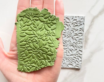 Polymer clay texture mat | full leaves standard size impression sheet | botanical pattern | metalclay ceramic clay earrings| FULL LEAVES MAT