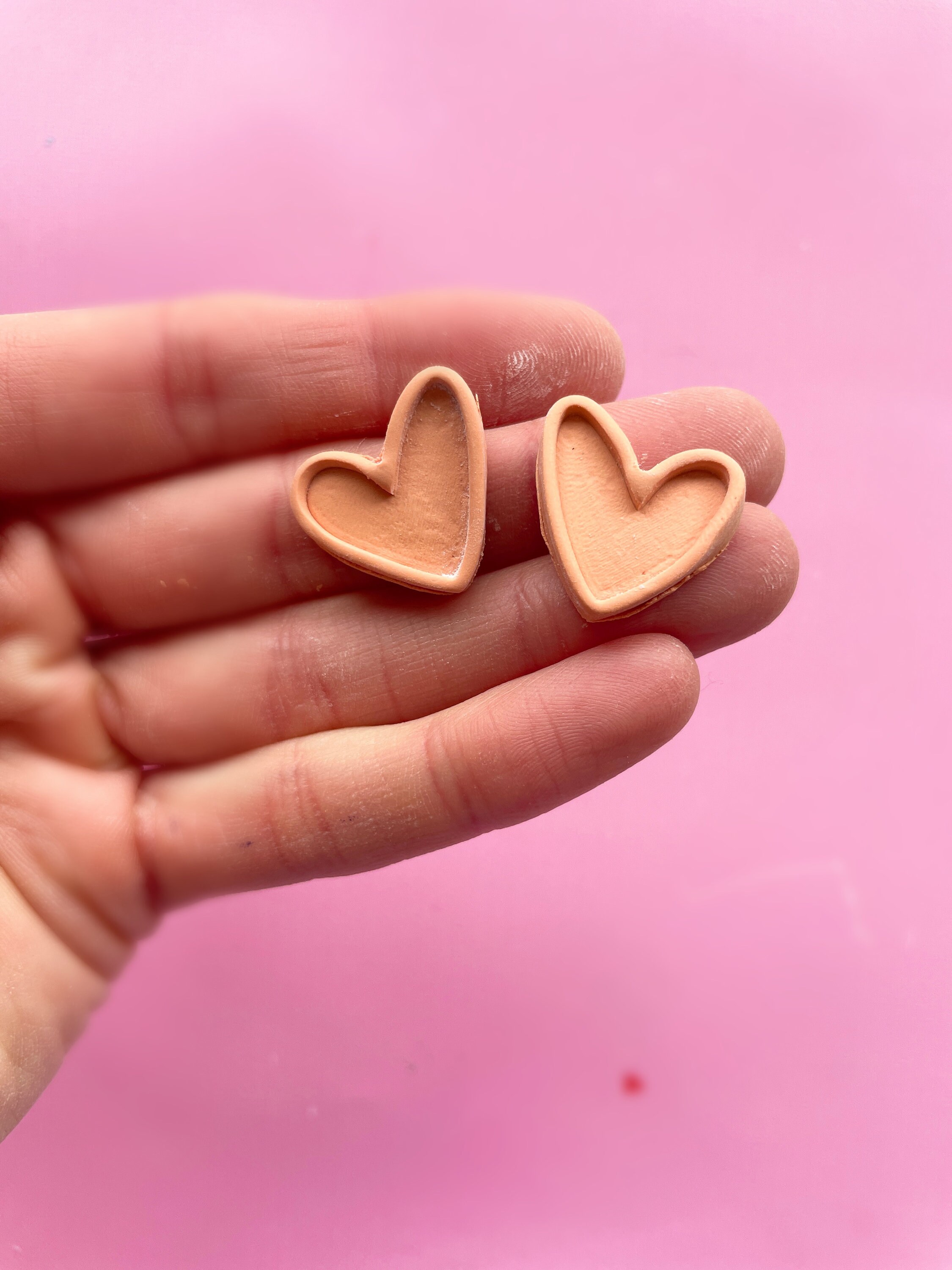 Love Heart Clay Cutter Debossing. Heart Shape Cutter for Polymer