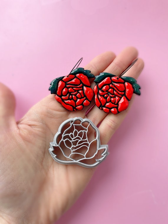 Rose Flower Polymer Clay Cutter Set Valentines Clay Cutters