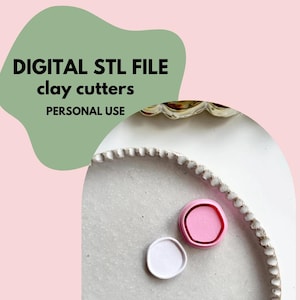 Clay cutter STL file for 3D printers | digital file only, for personal use | blank charm shape cutter set for polymer clay | organic circle