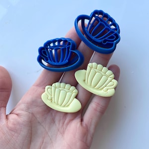 Clay cutters | teapot shape cutter for polymer clay, metal clay and ceramics | cottagecore kettle clay stamp | clay jewelry mold |2 mirrored