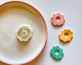 Polymer clay shape cutter | donut flower earring cutter | daisy earring mould | clay supplies | handmade diy jewellery tool| EGG FLOWER