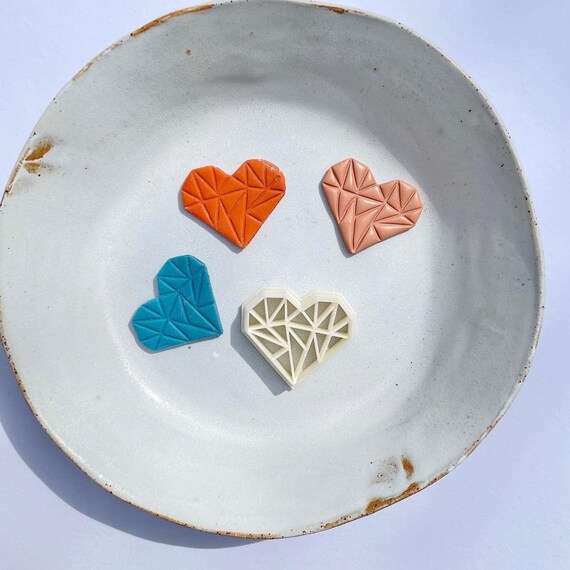 9 Taglierine Per Argilla Polimerica A Forma Di Cuore | Stampi Per Orecchini Fai-da-te, Resina, Sapone E Candele, PLA Resistente