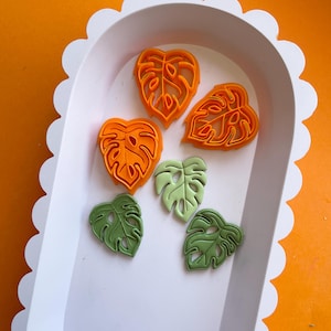 Clay cutter | tropical leaf shape cutter for polymer clay and ceramics | monstera deliciosa clay earrings and jewelry tools and supplies
