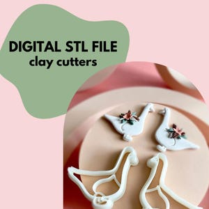 Clay cutter STL file for 3D printers | digital file only, for personal use | goose shape cutters for polymer clay