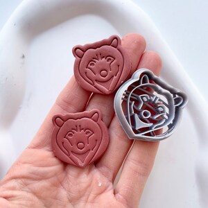 Bear clay cutter |  wild animal grizzly shape cutter for polymer clay | rustic clay cutter | clay stamp | clay earrings tools | clay jewelry