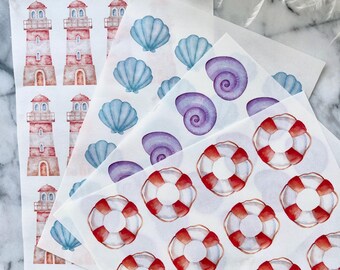 Water soluble transfer paper | polymer clay image transfer | summer clay earrings | vacation holidays patterns for polymer clay | seashells