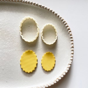 Ausstecher | Polymer Clay Oval Ausstecher | überbacken gezackt ovoid | Tonwerkzeuge | tonzubehör |elliptische ohrringausstecher |