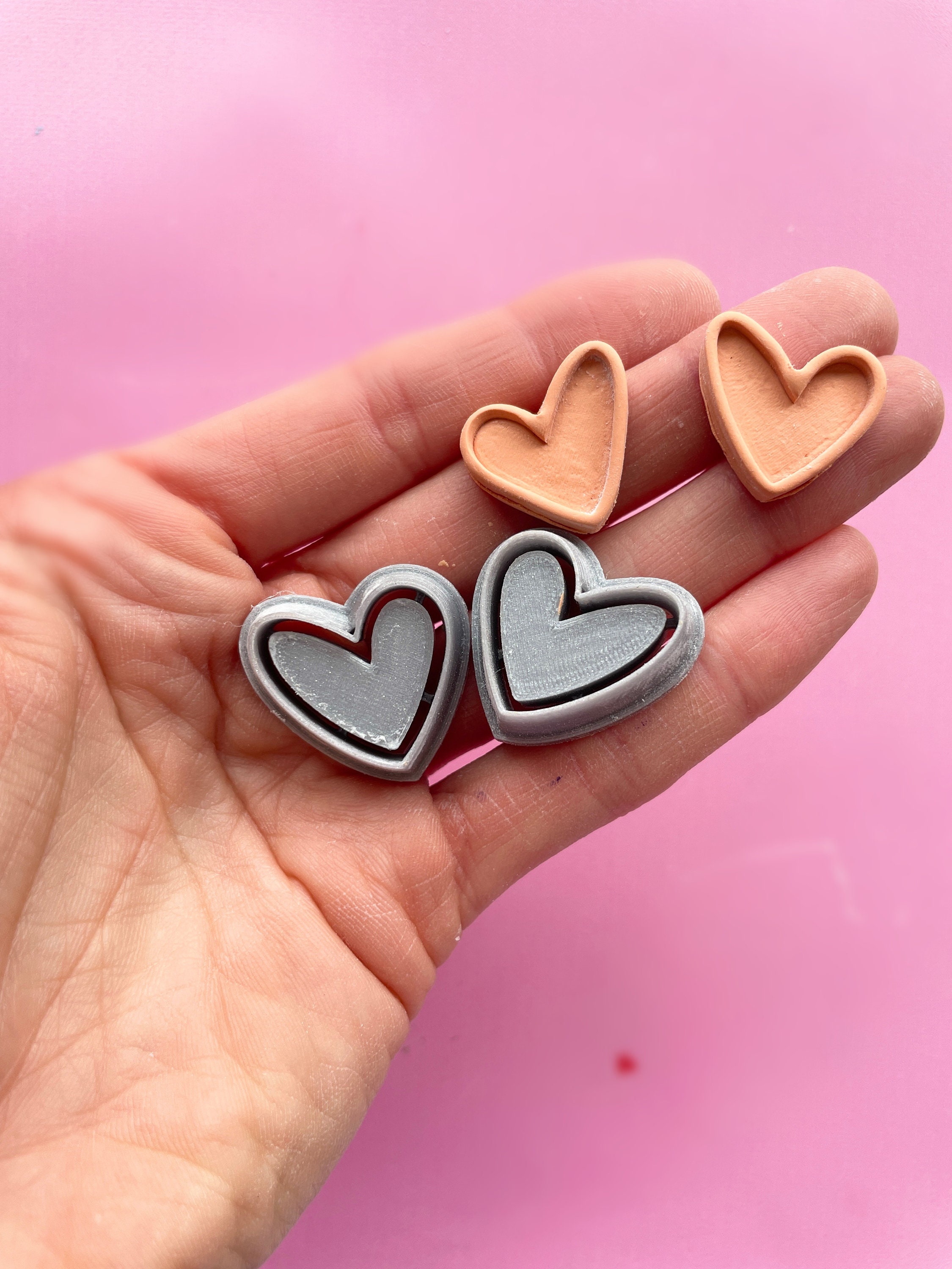 10Pcs Valentine's Day Series Polymer Clay Cutters Mini Heart Cutting Dies  Love Heart Earrings Jewelry Pendant Making Decor Tools