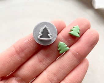 Micro Christmas tree clay  cutter | shape cutter for polymer clay earrings | Christmas cutter | clay stamp | clay tools | metalclay