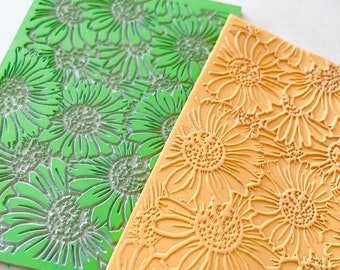 Sunflowers clay texture mat | texture for polymer clay metal clay ceramic and air-dry clay| flowers clay stamp | SUNFLOWERS