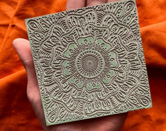 Mandala texture mat for polymer clay | Metal clay studio design | impression sheet | pottery ceramic earring tools | MS 3