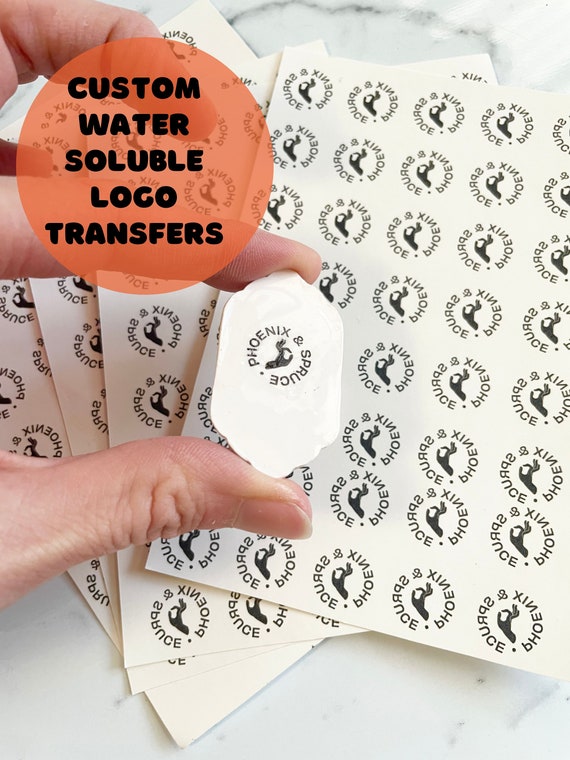 Custom logo water decals for polymer clay | image transfer | polymer clay jewellery supplies | Water-slide decals