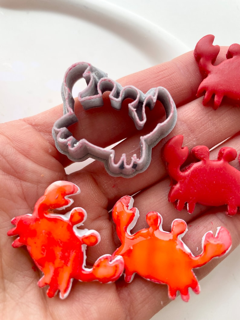 Crab shape cutter for polymer clay earrings and jewellery