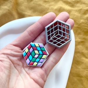 Rubik's cube clay cutter | shape cutter polymer clay | 90's nostalgia clay cutter | embossing clay stamp | earrings mould | toy clay tools