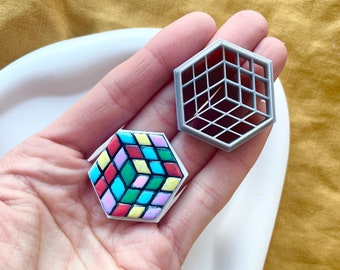 Rubik's Cube Clay Cutter: Embossing Stamp, 90s Nostalgia