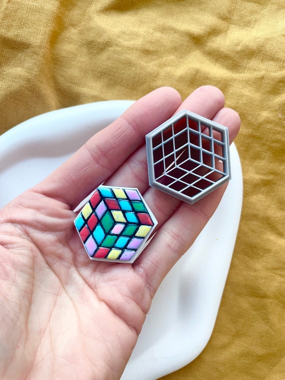 Rubik's Cube Clay Cutter Shape Cutter Polymer Clay 90's Nostalgia Clay  Cutter Embossing Clay Stamp Earrings Mould Toy Clay Tools 